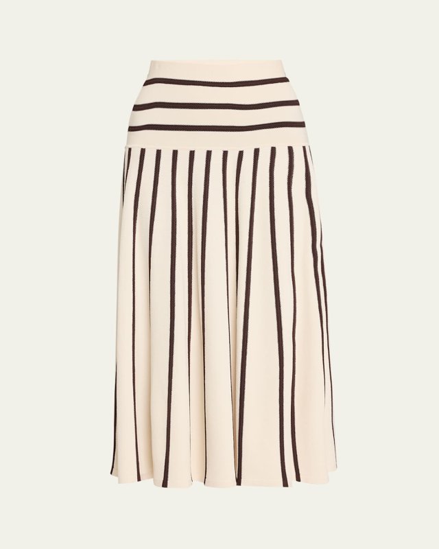 Illuminate Stripe Midi Skirt